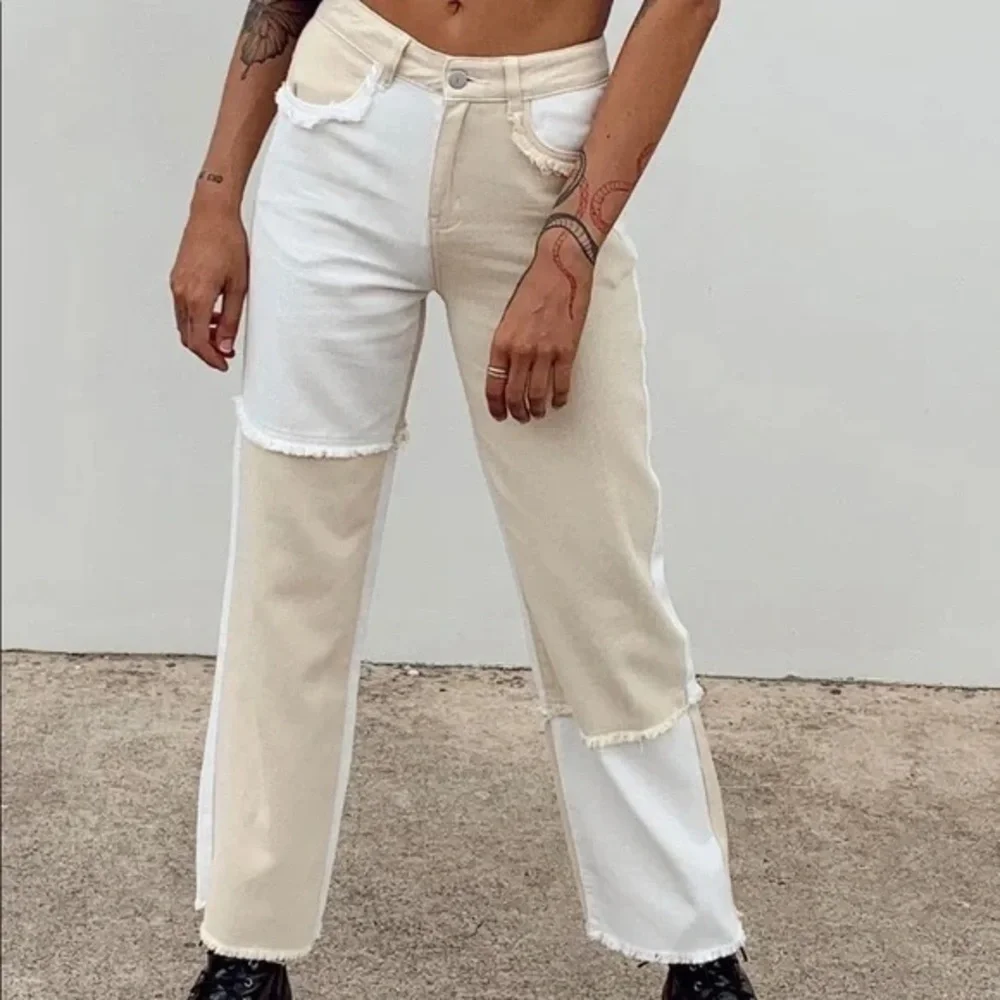 Princess Polly colorblock Straight Leg Jeans